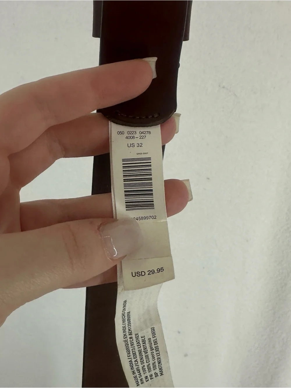 American Eagle Outfitters AEO Brown Leather Belt Size 32 Classic NWT